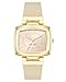 Nine West Women's NW/1856NTNT Gold-Tone and Beige Strap Quartz Watch