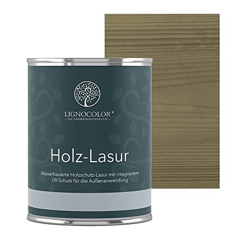 Lignocolor® Holzlasur (750ml Olivgrau) schützende Lasur für Außen & Innen Wasserbasis