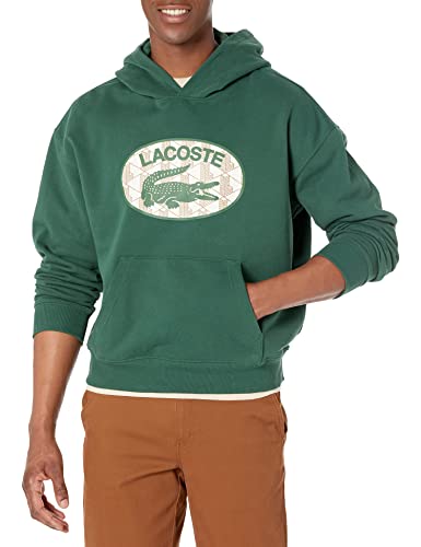 Lacoste Men's Ls Graphic Monogram Print on Chest Pop Over