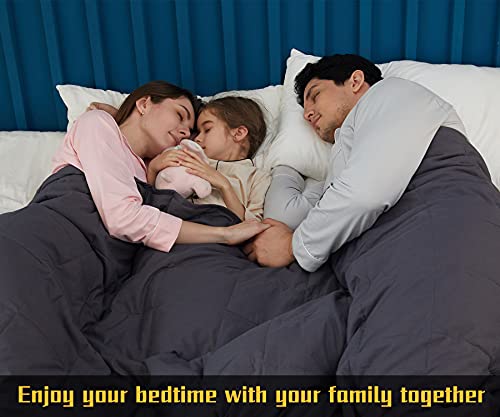 An King Weighted Blanket (20 Lbs, 80” X 87”) Perfect For Couples, King Size Heavy Blanket Breathable Cotton With Natural Glass Beads #TOP3