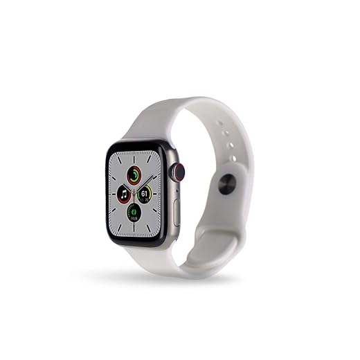 Apple Watch Series 7 (GPS + Cellular, 45MM) Titanium Silver with White Sport Band (Renewed)