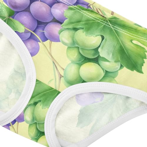 Cotton Girls Underwear Toddler Watercolor Purple Green Grapes Yellow Panties for Girl Designer Undies Kids Briefs 2t4