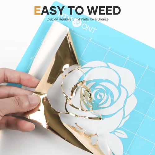 Image of HTVRONT Metallic Gold HTV Vinyl Roll - 12 inch x 8ft Gold Heat Transfer Vinyl for T Shirts, Gold Iron on Vinyl for All Cutting Machine - Easy to Use for Heat Transfer Project (Metallic Gold)