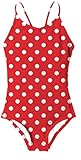 Idgreatim Girls Swimsuit Red White Dots 3D Graphic Swimwear Hawaiian Beach One Piece Bathing Suit 7-8 Years