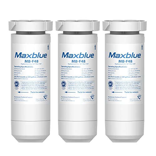 Maxblue XWF Replacement for GE® XWF, WR17X30702, NSF Certified Refrigerator Water Filter, 3 Filters (Not XWFE®)