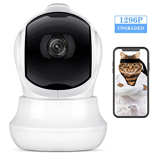 Caméra de Surveillance WiFi Intérieur 1296P Infrarouge Caméra Dôme avec Détection de Mouvement Audio Bidirectionnel Supporte Carte MicroSD jusqu'à 128G ELEHOT