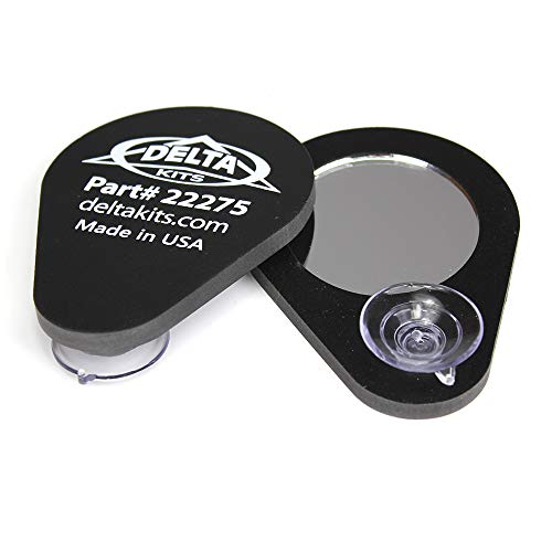DeltaKits Glass Inspection Mirror with 3 x Magnification- Windshield chip Crack Inspection Mirror