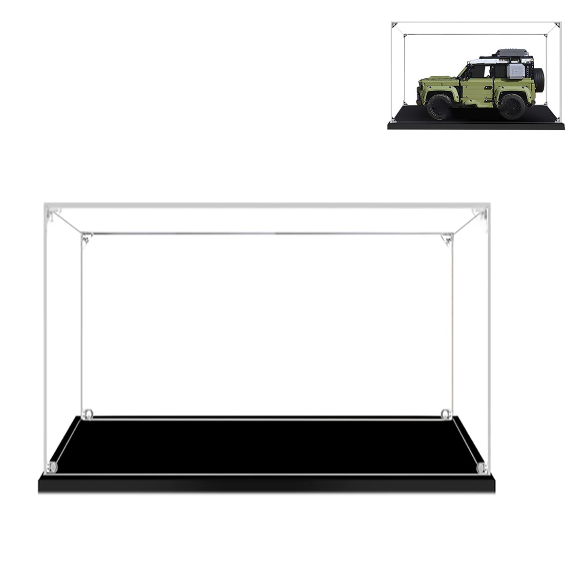 Hosdiy Clear Acrylic Display Case For (Land Rover Defender 42110) - Display Case For Lego 42110, 48X25x28cm