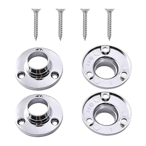 Lot de 2 paires de raccords à bride en acier - Installation facile - Supports d'armoire haute performance pour penderie - Support tubulaire robuste