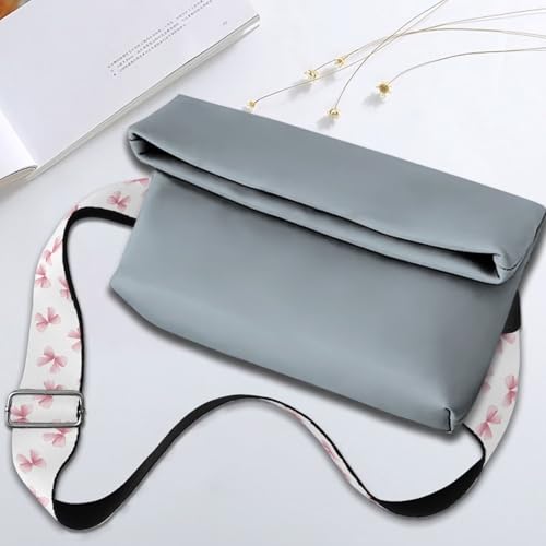 Image of Talayituse Pink Bow Print Shoulder Strap Wide Purse Bag Strap Adjustable Replacement Belt Luggage Crossbody Shoulder Bag Strap for Women Girls