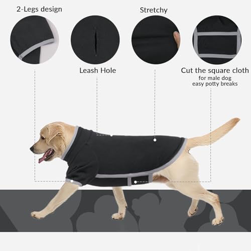 Hundemantel Große Hunde, Wintermantel mit Rollkragen Hundepullover Warm Winddicht Weste Kleidung(Dunkelgrau, 2XL)