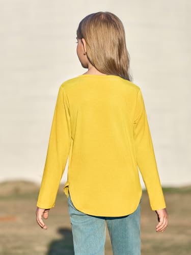 Image of Haloumoning Girls Long Sleeve T Shirts Kids Crewneck Tops 5-14 Years