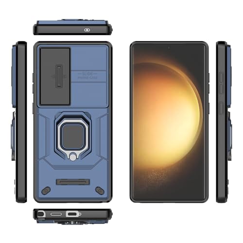 Image of Thermoplastic Polyurethane Camshield Pro Case With Slide Camera Protection And Ring Stand Bumper Back Case Cover For Samsung Galaxy S25 Ultra 5G (Blue)