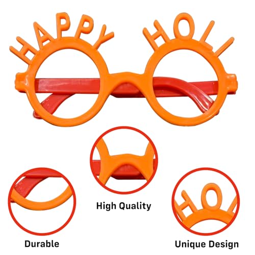 Image of Party Propz Happy Holi Goggles - Set of 6 Pcs, Holi Party Eyewear, Holi Goggles for Kids, Funky Holi Goggles for Women and Men, Colorful Holi Theme Glasses for Holi Festival, Goggles for Holi