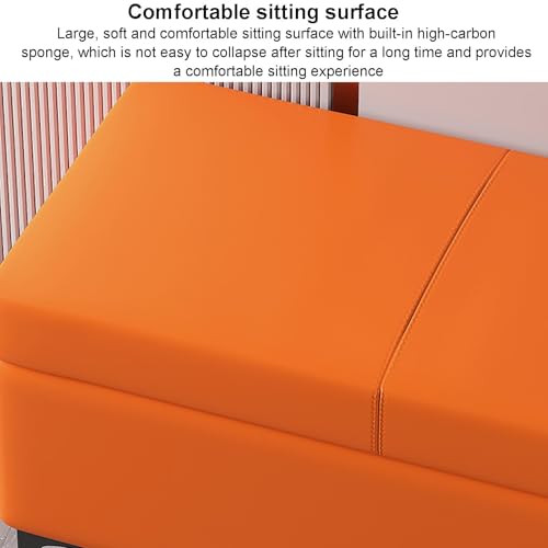 Banc de rangement en cuir résistant pour optimiser une petite entrée encombrée - 5