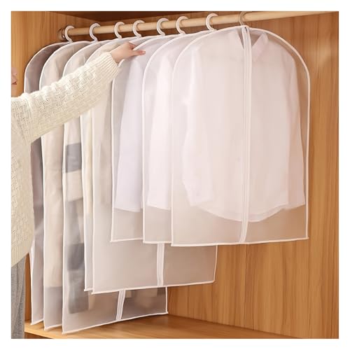 Hanging Garment Bag Transparent Three-Dimensional Clothes Dust Bag, Clothes Dust Cover, Suit Coat Dust-Proof Hanging Clothes Bag, Home Storage & 5Pcs(M)