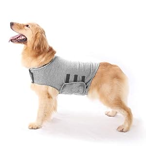 Anti-Angst-Hundejacke Hund Beruhigungsmantel Haustier Stressabbau Hemd Warme Beruhigungsweste Leichte Donner Hund Wickel Hund Angst Jacke (Hellgrau XL)