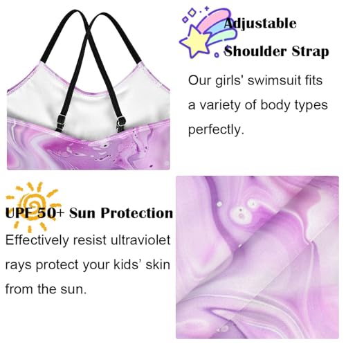 Image of Girls one Piece Swimsuit Summer UPF 50+ Quick Dry Beach Bathing Suit with Straps Swimwear 3-10 Years