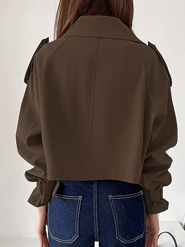 CIVOUX Womens Winter Coats Long Sleeve Epaulettes Design Single Breasted Raglan Sleeve Trench Coat Outerwear4