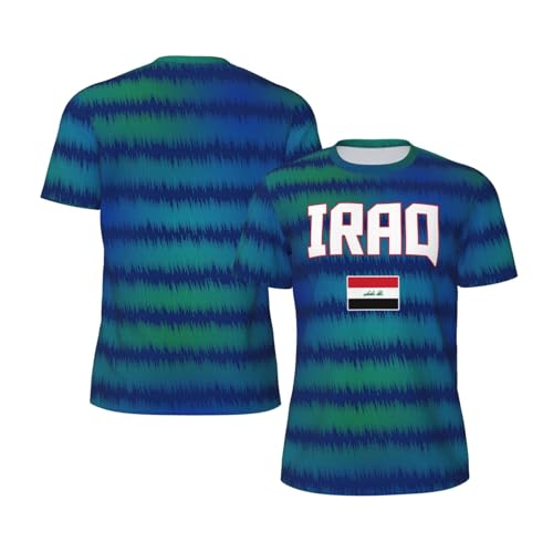 DABOYOZHZH Iraq Flag Cool Iraqans (152) Sports Jersey Mesh T-Shirt 3D Print for Running Cycling Soccer Tennis Fitness Climbing Shirts