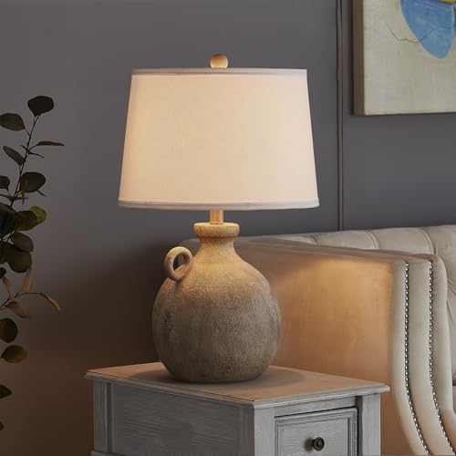 24' Farmhouse Table Lamp with USB Charging Port and 3-Way Dimmer for Bedroom or Living Room