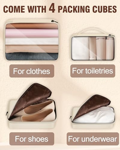 Beige Carry On Luggage and Pink Underseat Luggage3