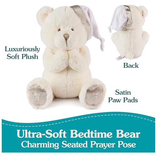 GUND Animated Goodnight Prayer Bear, Spiritual Plush Teddy Bear, Sensory Toy Stuffed Animal for Ages 0 and Up, Cream, 11" - image 2