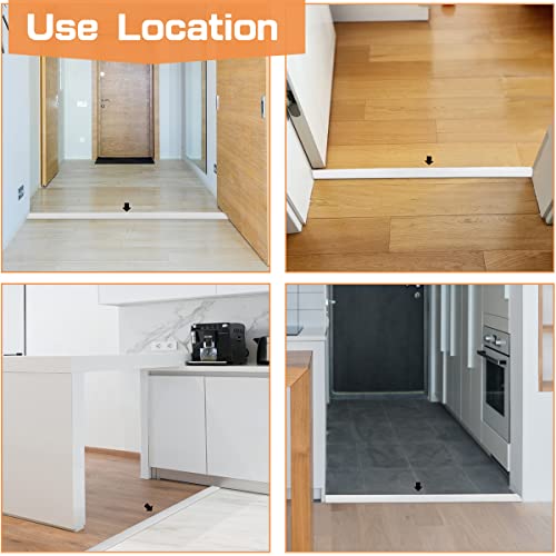 Floor Transition Strip Self Adhesive, Floor Cover Strips Floor & Door Flat Transition Floor Gap Covering Joining Floor Flat Divider Strip (20Ft, White) #TOP4