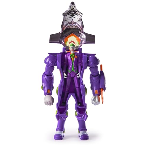DC Comics, Metal Force The Joker Action Figure, 6-Inch with 4-Inch Mini Figure, Built-in Blaster and Armor Suit, Super Hero Kids Toys for Boys and Girls Ages 4 and Up by Spin Master - Image 3