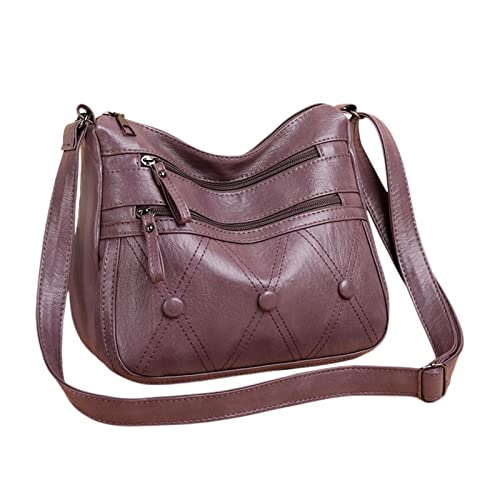 Sac à main femme violet imperméable bandoulière réglable taille moyenne cuir PU léger