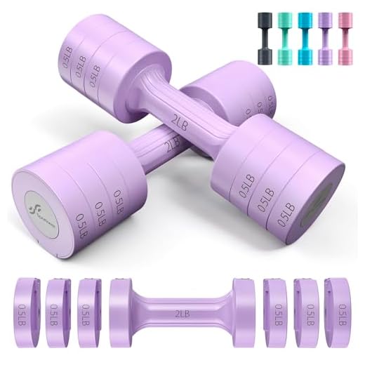 Sportneer - Set di manubri regolabili, 1 paio da 0,9 a 4,5 kg (0,9-2,3 kg), con regolazione rapida, peso 6 in 1, bilancieri per donne e uomini, per casa, palestra, allenamento, allenamento di forza