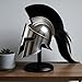 Handcrafted Spartan Helmet Replica – Polished Metal Greek Warrior Armor with Black Horsehair Crest | Luxury Medieval Decor & Cosplay Helmet | Collector’s Display Gift for Men