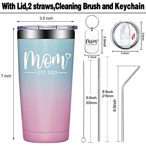 Grifarny New Mom Gifts For Women - Mom Est. 2023-1St Mothers Day Gift For New Mom, New Mama, Pregnant Mom, First Time Mom, Mom To Be - Tumbler Cup 20Oz #TOP1