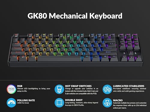 Teclado mecánico TKL Geeky GK80 soluciona falta de espacio en mesa 3