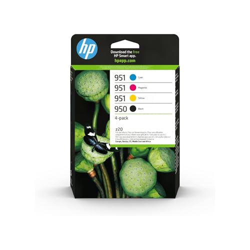 HP 950/951 Pack de 4 cartouches d'encre originales noire, cyan, magenta et jaune (6ZC65AE)(l'emballage peut varier