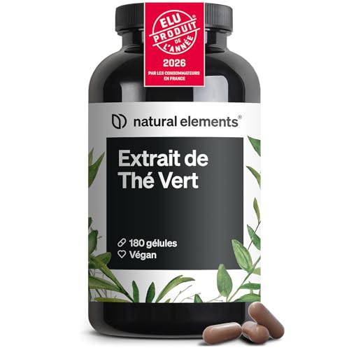 Extrait de thé vert – 180 gélules – 1998 mg par dose journalière – riche en EGCG et polyphénols – végane, hautement dosé, sans additifs – fabriqué et...