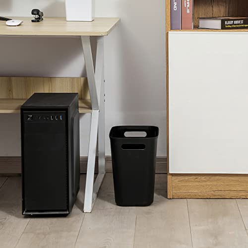 uujoly plastic small trash can wastebasket garbage container basket for bathrooms laundry room kitchens offices kids rooms dorms 35 gallon black
