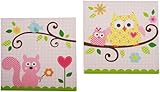 Kids Line Dena Happi Tree 2 Piece Canvas Wall Art, Pink (Discontinued by Manufacturer)