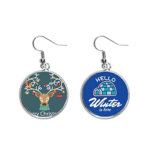 Pendientes de gota de alce navideño ligeros que no dañan tu oreja
