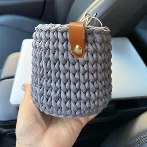 clcbdeyit Crochet Glasses Storage Tube Standing Eyeglass Holder Eye Glasses Cases (Gray) - Image 2