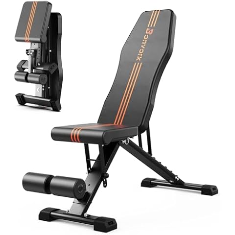 800LBS Adjustable Weight Bench - Bonvork Foldable Workout Bench Press with 20.5'' Extended Base for Home Gym, Folding Decline Incline Strength Training Bench for Full Body Exercise - 2024 Version Cover