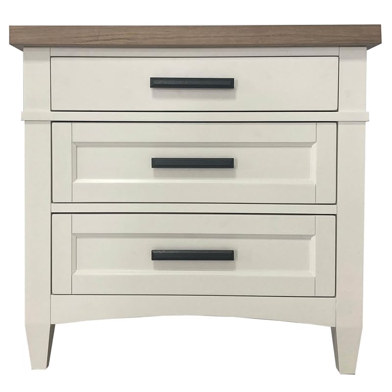 Parker House Americana 30.5'W Modern Bedroom 3 Drawer Nightstand in White