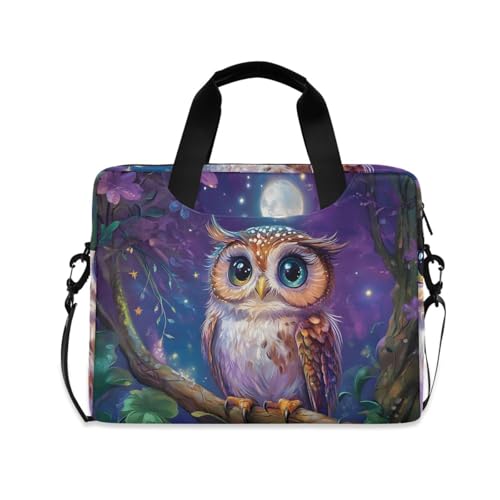 Maletín para portátil ALAZA Moon Tree Owl púrpura 13-15.6 pulg miniatura 1