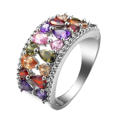 Bague argent 925 femme ornée de topaze multicolore éclatante