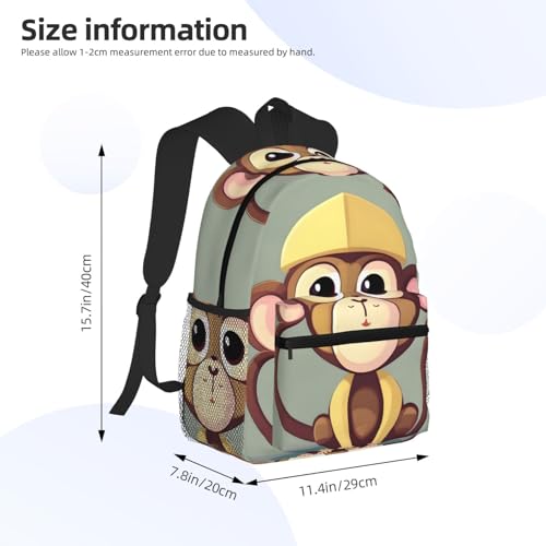 Sac à dos ordinateur EdWal Noir avec motif singe mignon - 4