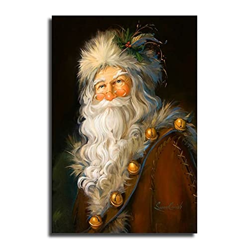 Findemo Christmas Santa Claus New Year Poster Decorative Painting Canvas Wall Art Living Room Posters Bedroom Painting 16X24Inch(40X60Cm) #TOP1