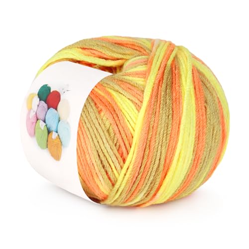Image of Katech Cotton Yarn for Crocheting-55% Cotton 45% Acrylic-#3 DK (Light)-Super Soft Milk Cotton Yarn-Great Crochet and Knitting Starter Kit for Colorful Craft(Colorful)