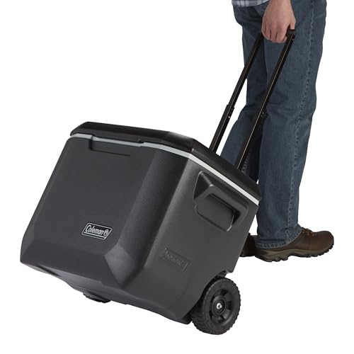 Coleman Xtreme 5 Day Wheeled Cooler – 50 Quart mantiene il ghiaccio fino a 5 giorni, nero