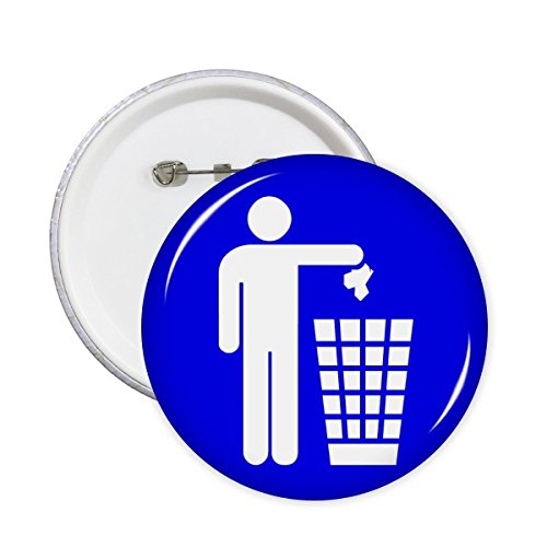 Badge bouton Très mauvais forme carrée et illustration ronde bleue XXL 5Pcs