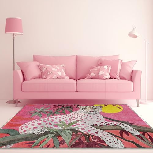 Tapete Decorativo Boho Animal Print Rosa 4x5 ft miniatura 3